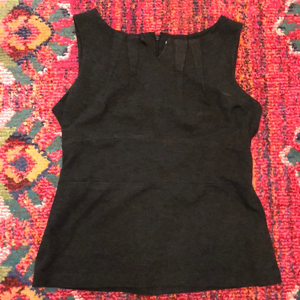 Sleeveless grey blouse